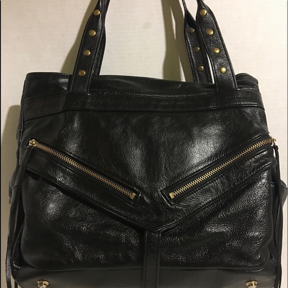 Botkier Black motorcycle leather handbag - Picture 1 of 8